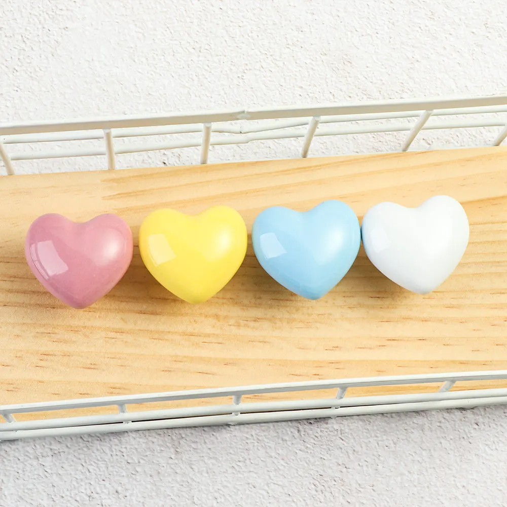 Ручка двери из керамики с сердечком креативные ручки для шкафа аксессуары