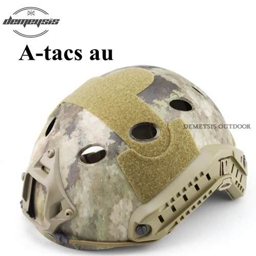 a-tacs au Открытый военный страйкбол шлем защитный Wargame Combat CS тактический шлем для стрельбы Пейнтбол Охота Сафет шлем - Цвет: a-tacs au