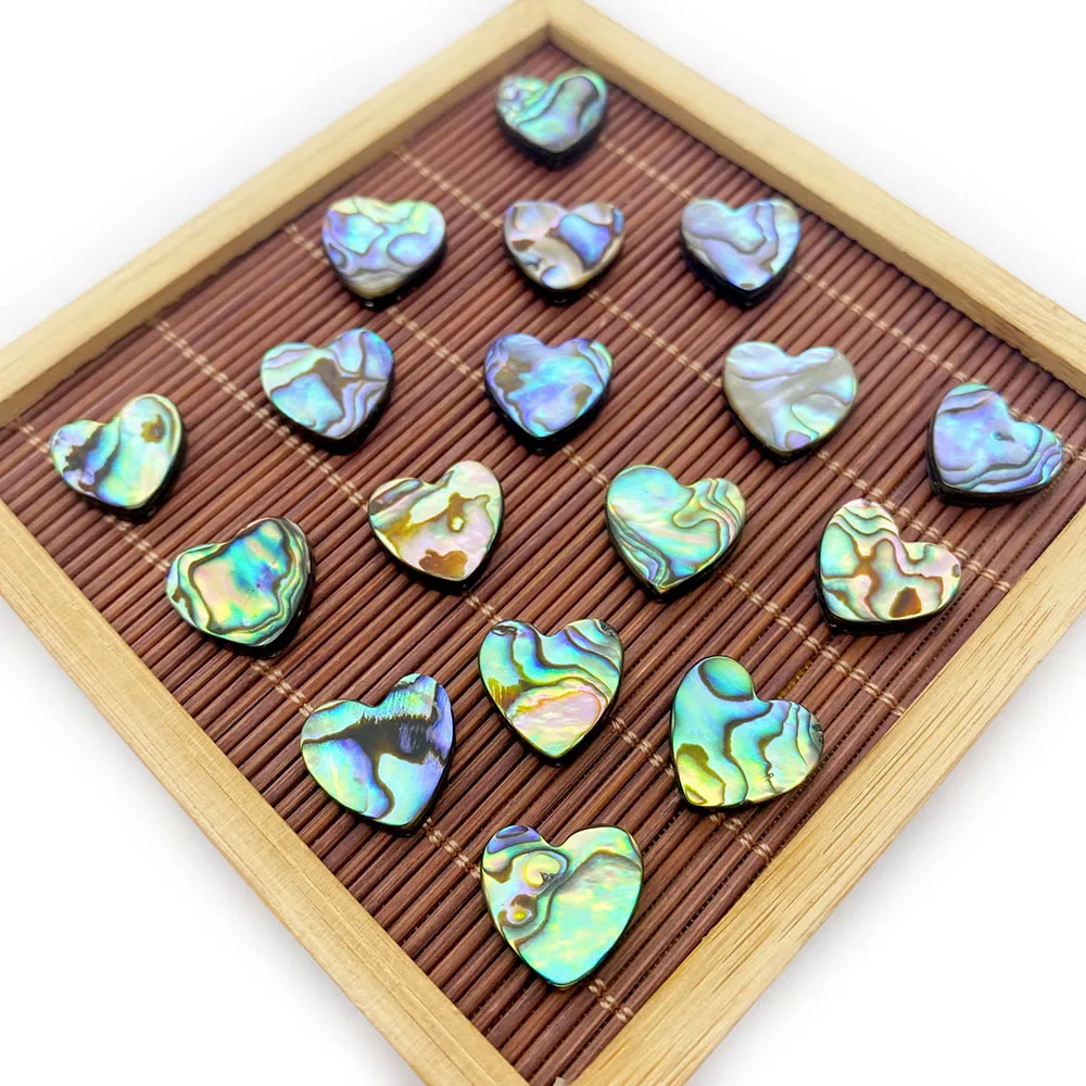 

2pcs Natural Abalone Shell Beads Love Heart Shape Colorful Exquisite Necklace Bracelet Making Supplies Accessories Size 10-20mm