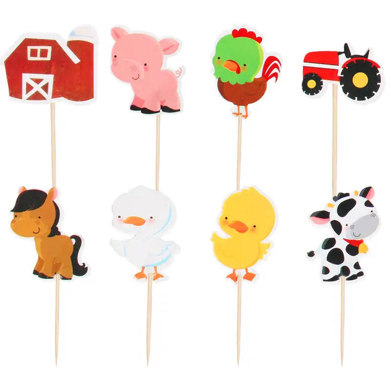 Животноводческая ферма топперы выбирает кекс Топпер Baby Shower поставки День