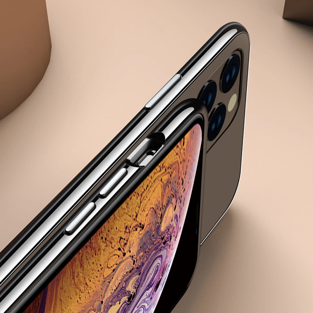 Магнитный адсорбционный стеклянный чехол для телефона iPhone 11 Pro Max candy color полное