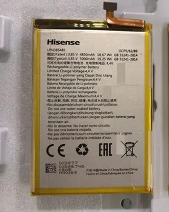 

Hisense LPN385485 аккумулятор телефона 3,85 V 5000 мА/ч, 19.25Wh