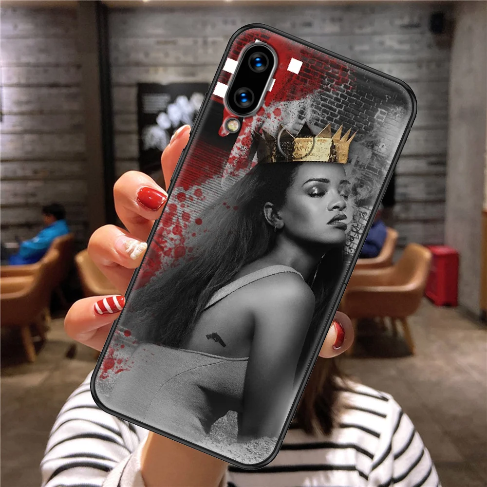 

girl Singer Rihannaes Phone case For Huawei Honor 6 7 8 9 10 10i 20 A C X Lite Pro Play black tpu cover pretty shell trend prime