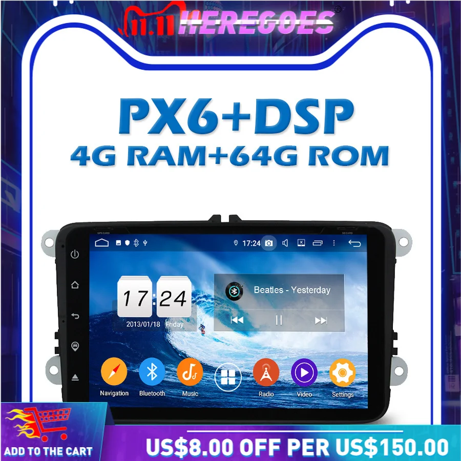 PX6 автомобильный dvd-плеер IPS DSP Android 9 0 4G + 64G GPS карта RDS радио Wifi Bluetooth 5 для VW PASSAT CC Tiguan