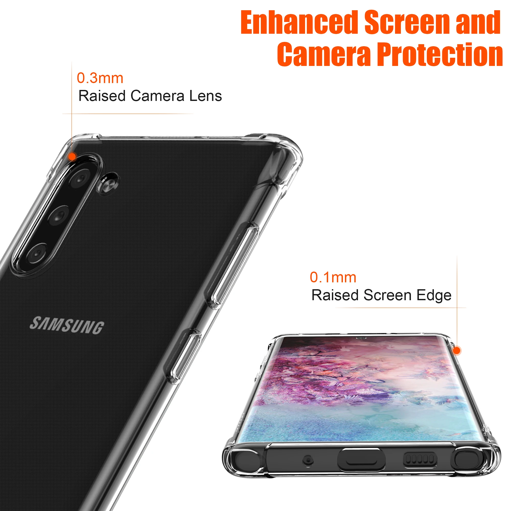 Shock Proof Crystal Soft TPU Phone Case for Samsung Galaxy Note 10 proof |