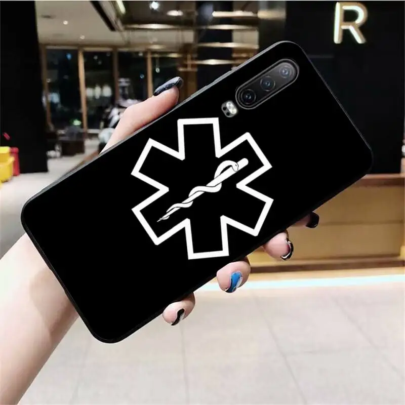 EMT EMS медицинский спасательный значок черный мягкий чехол для телефона Huawei P40 P30 P20