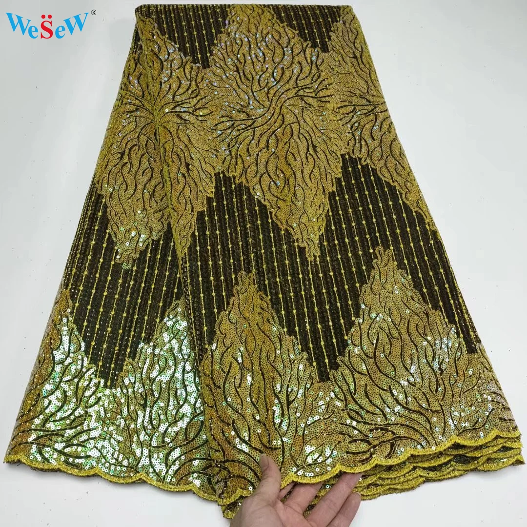 

Новое поступление, африканская Тюлевая кружевная ткань для вечернего платья, кружевная французская сетчатая Кружевная Ткань 5 ярдов для пл...