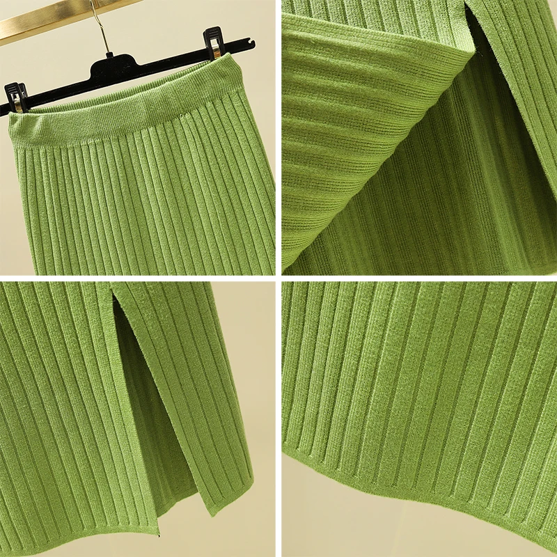 Heliar Женская трикотажная миди-юбка осенняя юбка с высокой талией шерстяная