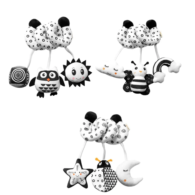 

C5AA Musical Baby Rattle Toy Bed Stroller Plush Rattle Doll Baby Car Seat Toy Infant Teether Montessori Crib Decoration Toy