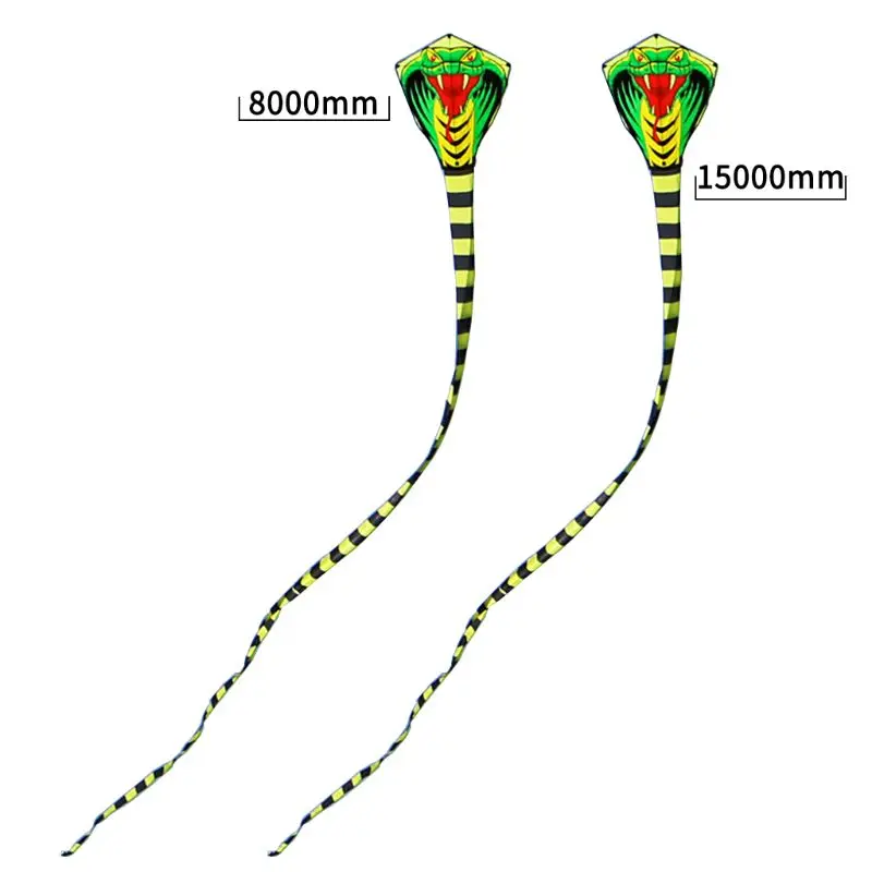 

8m/26.25ft 15m/49.21ft Cartoon Mamba Snake Kites FRP Rod Flying Sports Beach Kitesurf Children Gift Family Outdoor Sport Activit