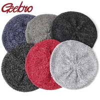 geebro new stylish berets chenille material winter berets for women warm knitted hat female autumn painter caps lady warm hats