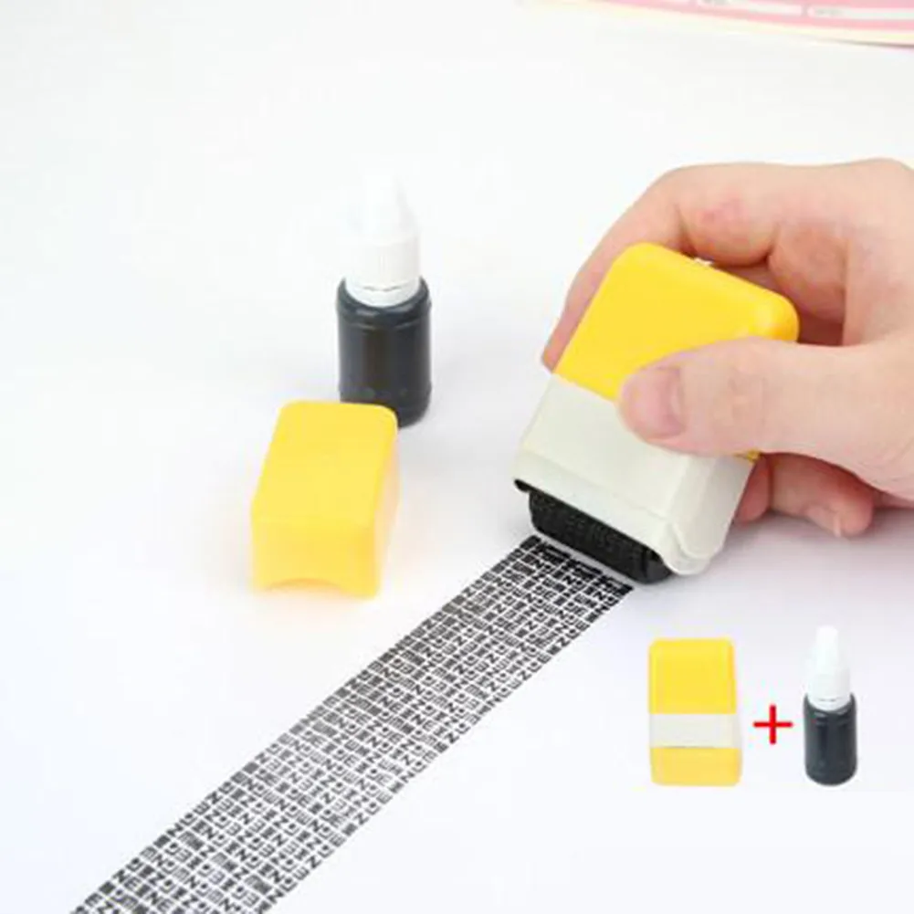 

1111111111p Roller Privacy Seal Roller Type Cover Eliminator Seal Portable Self-Inking Identity Th111eft Protection Roller Stamp