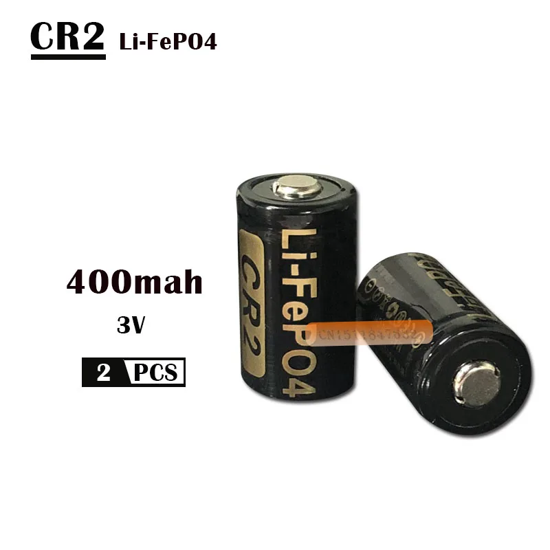 2 шт./лот 400 мАч CR2 батарея 3 в LiFePO4 перезаряжаемая 15266 с защитной