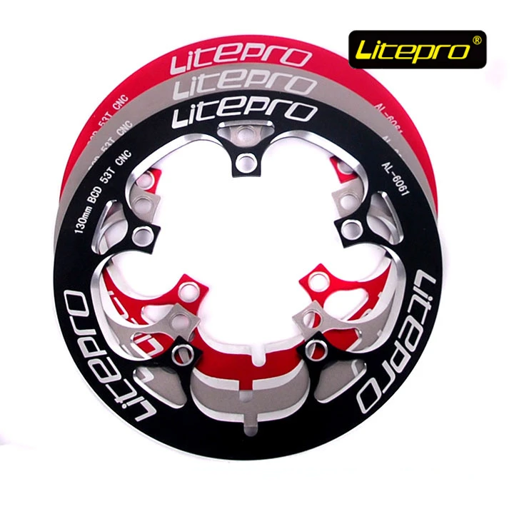 Litepro складной велосипед цепь кольцо полный CNC Сделано Красный 53T BCD 130 мм части