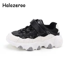 Весенние детские спортивные кроссовки, черные кроссовки для мальчиков, Детские сетчатые кроссовки на массивной подошве, Брендовые повседневные кроссовки для маленьких девочек, кроссовки 2020