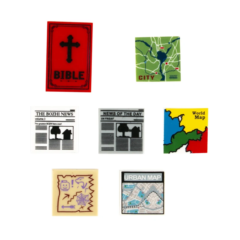 16 шт. печатных городских домов аксессуары строительные блоки пиратский военные