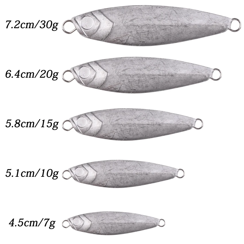 Неокрашенные металлические рыболовные приманки 20 шт./лот 7 10 15 30 г джиг пустой