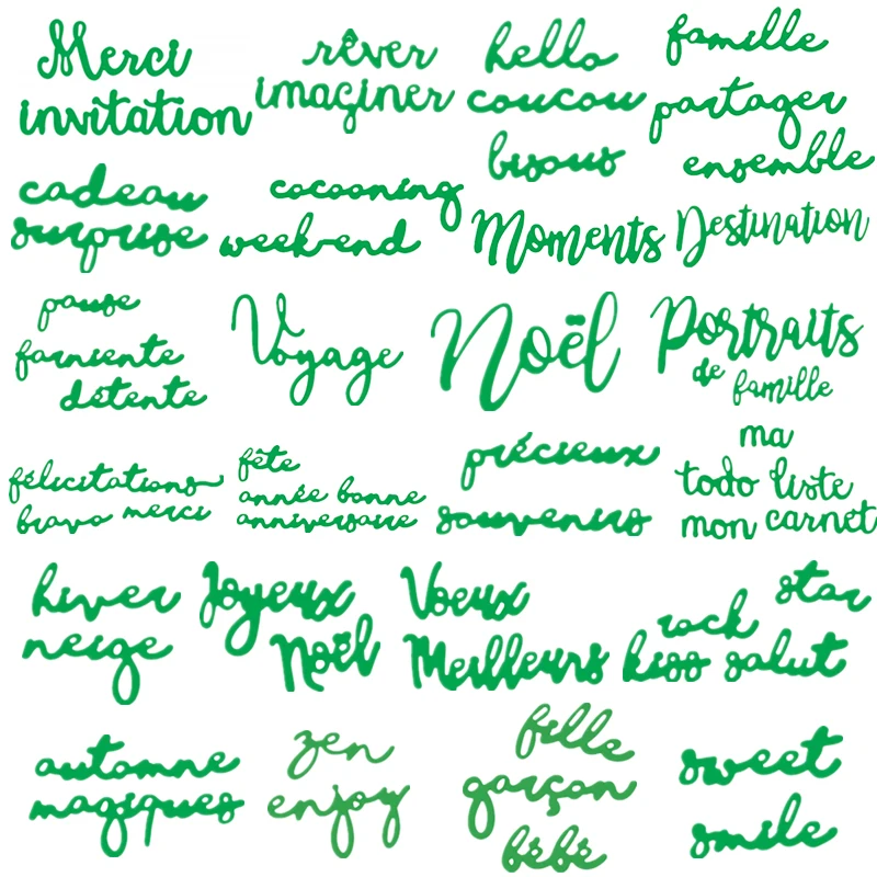 Металлические Вырубные штампы с французскими надписями для скрапбукинга и