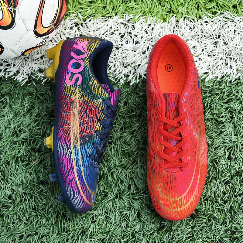 

Futsal Football Training Shoes Outdoor Wear-Resistant Breathable Football Shoes Youth Two-Tone Sneakers