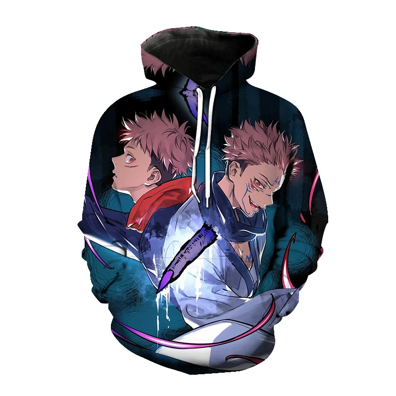 

Толстовка унисекс в стиле японского аниме, худи джутсу кайсена с 3D рисунком, уличная одежда для мужчин и женщин, пуловер оверсайз в стиле Хар...