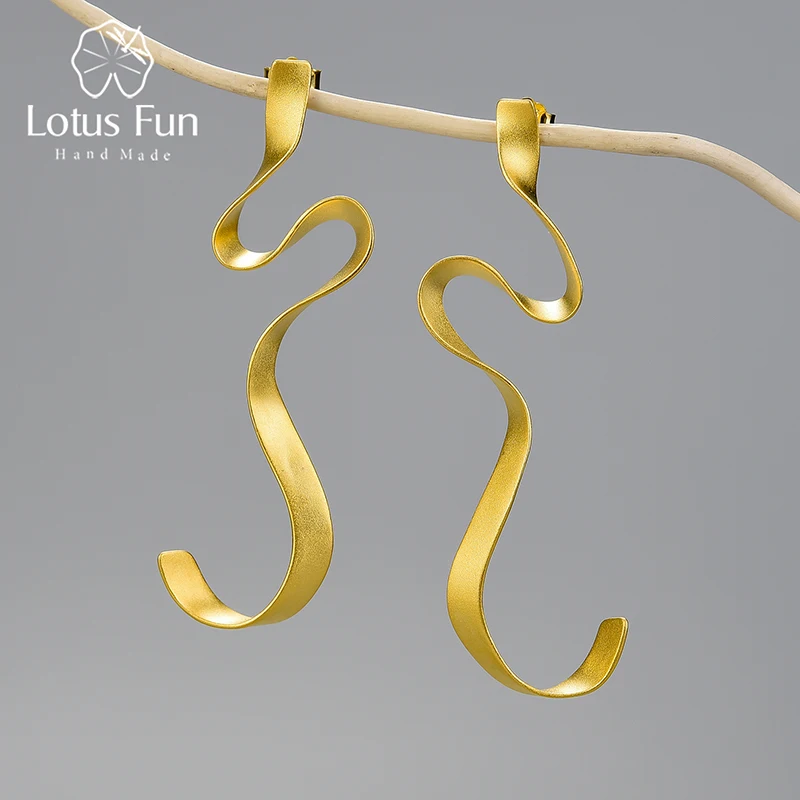 Женские серьги-подвески Lotus Fun длинные висячие серьги из настоящего серебра 925