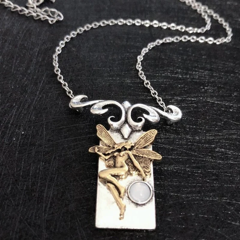 Женское винтажное ожерелье с подвеской в виде крыльев Ангела|Ожерелья подвеской|