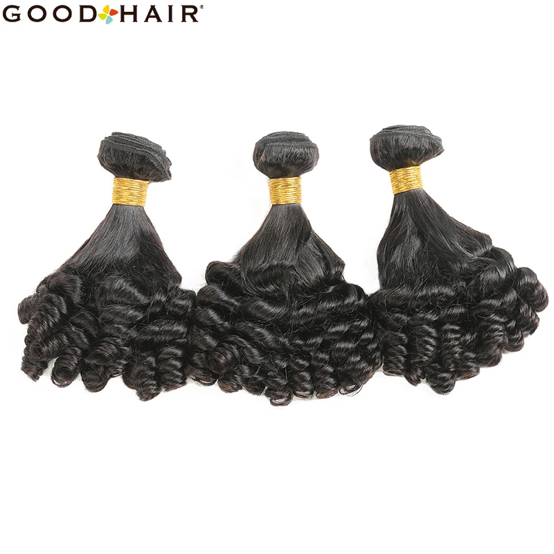 Бразильский Фунми вьющиеся человеческие волосы пряди GOODHAIR натуральный Цвет 100%