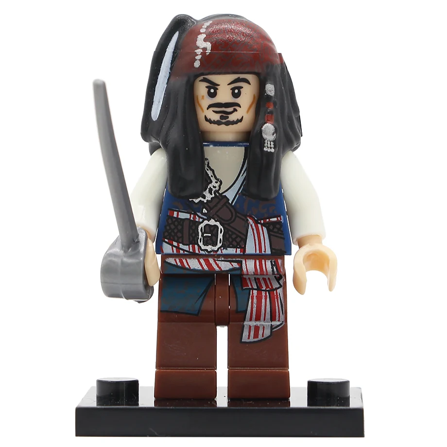 Captain Jack Одинокие пираты из Карибы, фигурка Салазара, мстительный капитан Джек Карина, Смитт, Генрих лесаро, набор строительных блоков, кирпичные игрушки - Цвет: Captain Jack