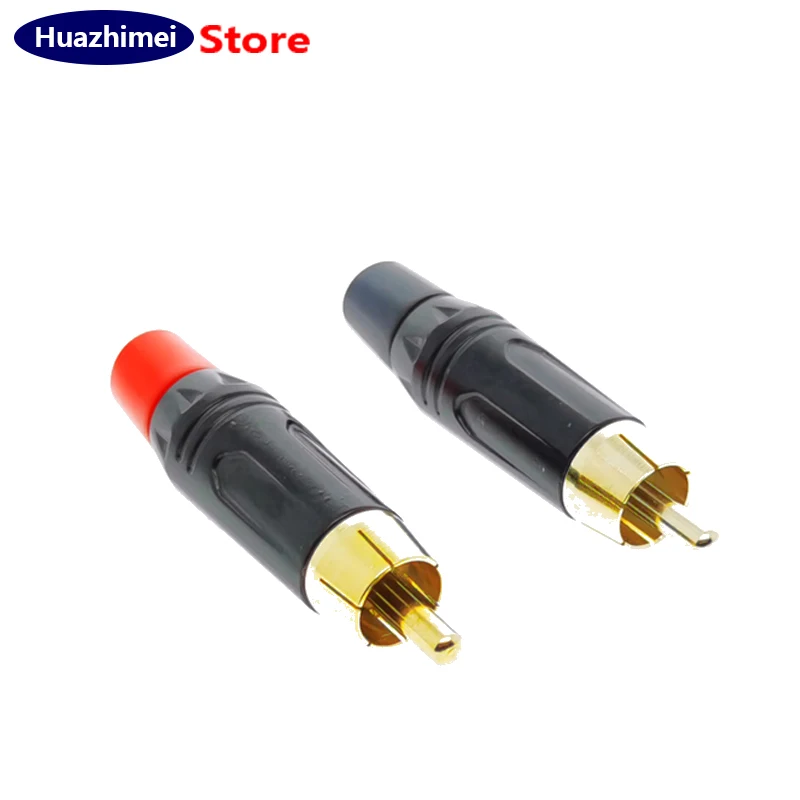 

100 шт. новый высококачественный 24K Черный Красный RCA Штекерный разъем для аудио тв