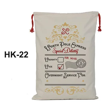 HK-22 10 шт./партия, Новое поступление, 38 стилей, сумки Санта Клауса, Холщовая Сумка Санта Клауса, Рождественский мешок Санта-Клауса - Цвет: HK-22