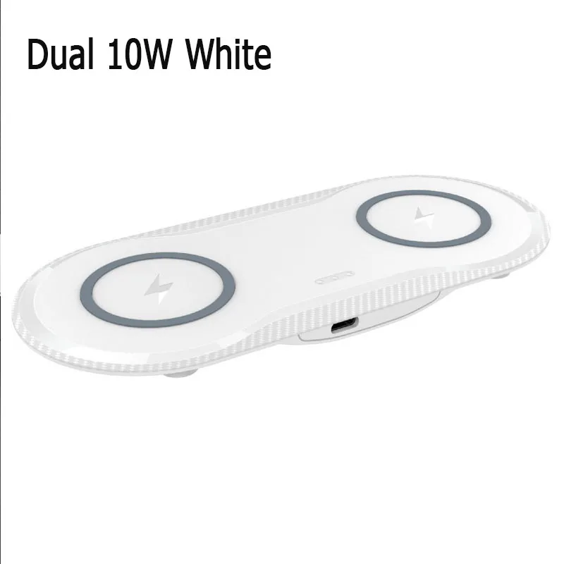 White 20 Вт Быстрое беспроводное зарядное устройство для Samsung S10 S9 S8 10 Вт двойное Qi Беспроводное зарядное устройство для iPhone 11 XS XR X 8 Plus Apple Watch - Цвет: White