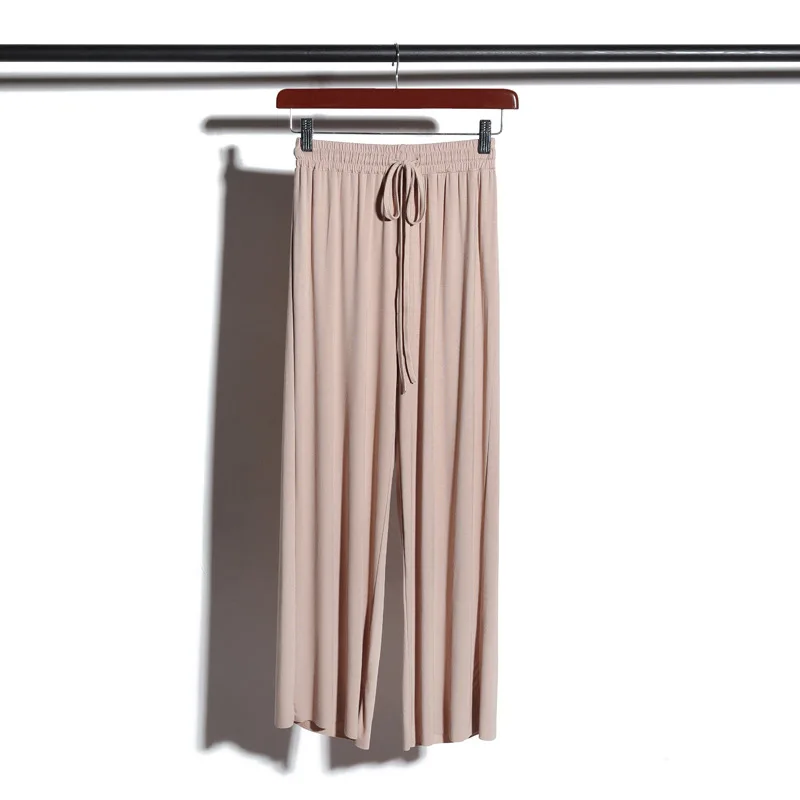 Женские брюки до щиколотки с высокой талией широкие весенние свободные