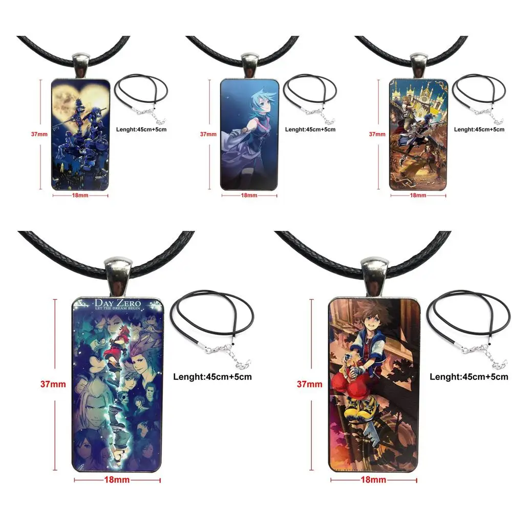 Королевство Сердца игра для женщин детей ожерелье со стальным покрытием стекло