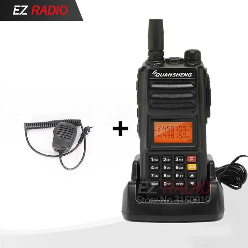 Talki Walki 10 км ветчина радио Quansheng обновление TG-UV2 плюс рация walkie 10 км Quansheng TG-UV2 мощная 10 Вт рация 10км - Цвет: Add Microphone Speak