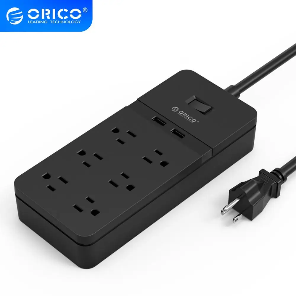 ORICO USB лента питания розетка Защита от перенапряжения 6 розеток переменного тока 2