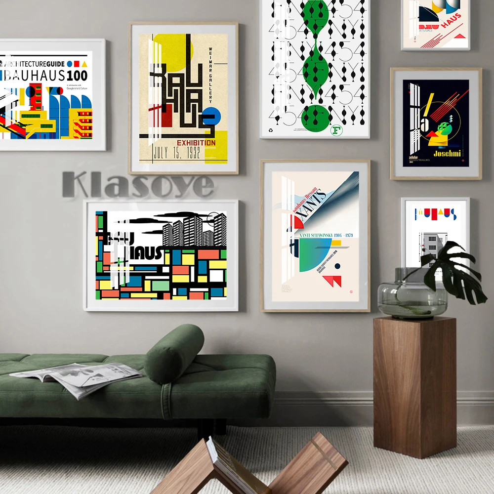 

Bauhaus Abstract Geometry Poster Line Circle Vintage Art Prints Canvas Painting House Structure Wall Hanging Picture Home Decor