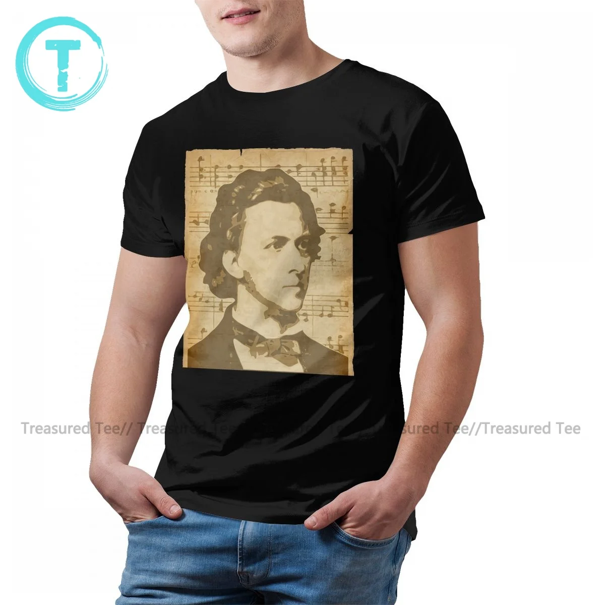 

Chopin T Shirt Man Fun 100 Percent Cotton Printed Tee Shirt Short Sleeve Classic Tshirt 3xl