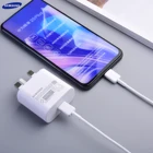 Зарядное устройство для Samsung Galaxy S21 Note 20 10 Ultra S20 A70s 25 Вт с вилкой Стандарта Великобритании и поддержкой быстрой зарядки