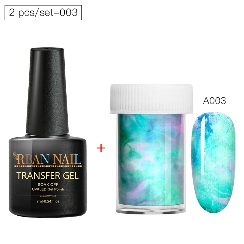 RBAN NAIL 7 мл переводные наклейки из фольги для ногтей, гелевый набор, клейкие обертывания для дизайна ногтей, звездное небо, гелевые слайдеры, сделай сам, маникюр - Цвет: HHZH07547