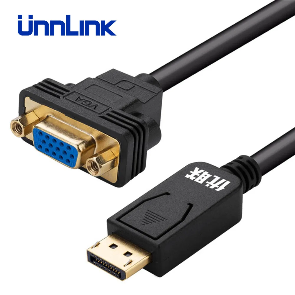 Unnlink Displayport DP to VGA кабель конвертер мужской и женский FHD 1080P @ 60 Гц для графической