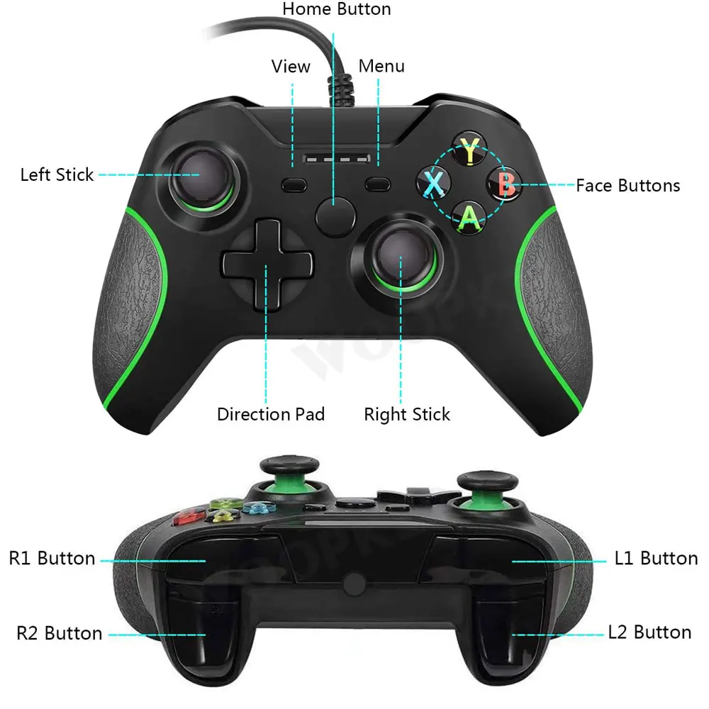 Проводные USB консоли для Xbox One контроллеры геймпады тонкий контрольный ПК Windows Mando