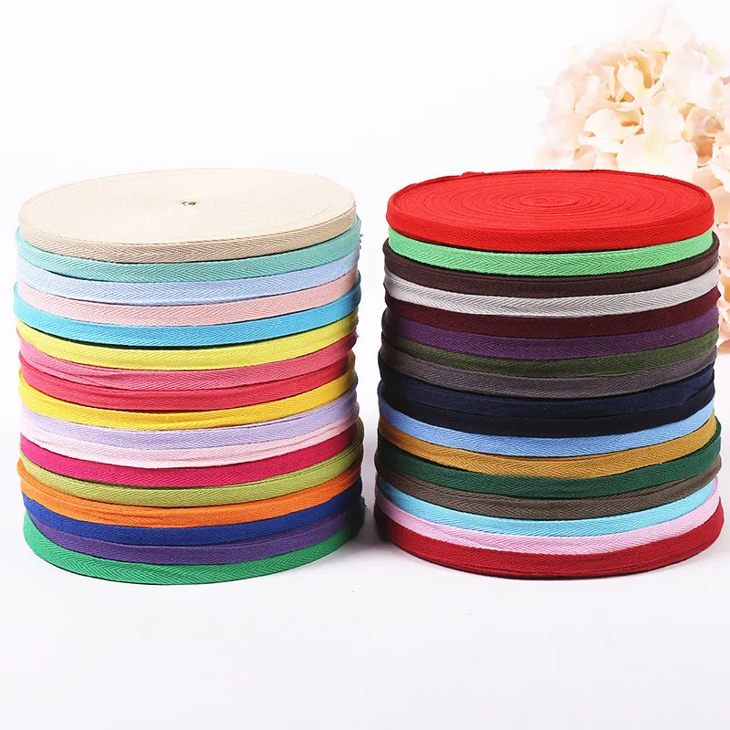 

1cm 2cm Multi Color Herringbone Tape Ribbons 100% Cotton Woven Ribbon Sewing Overlock Cloth Strap Belt DIY Accessories 3meter