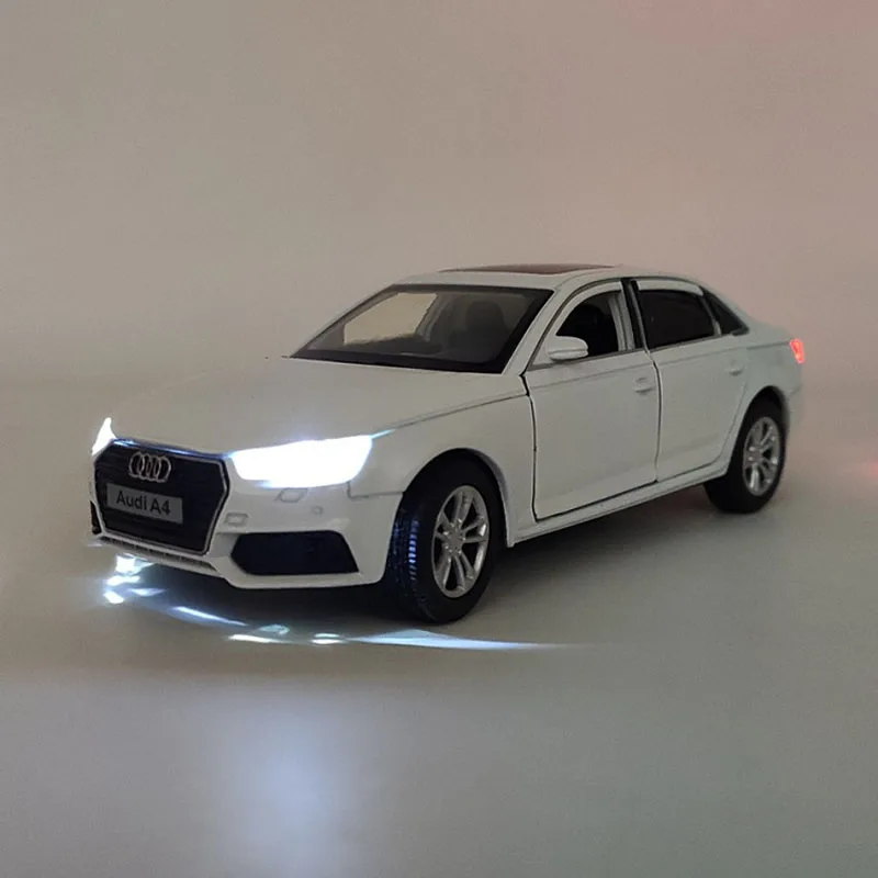 

1:32 Audi A4 Model Diecast Light Metals Sport Model Car Pull Back Sound and Light Toys Children Collection Toys free Shipping