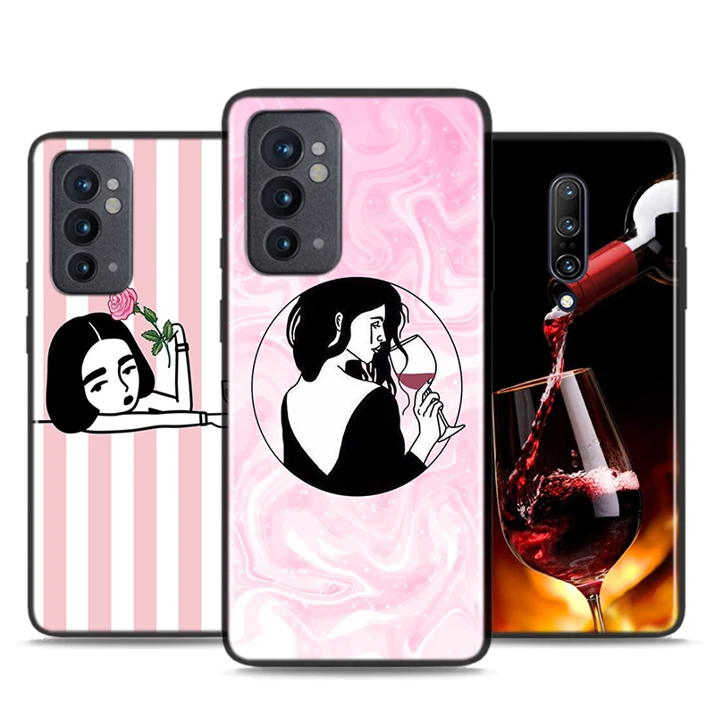 

Drink A Wine For OnePlus 9 9R Nord CE 2 N10 N100 8T 7T 6T 5T 8 7 6 Pro Plus Silicone Phone Case Cover Coque