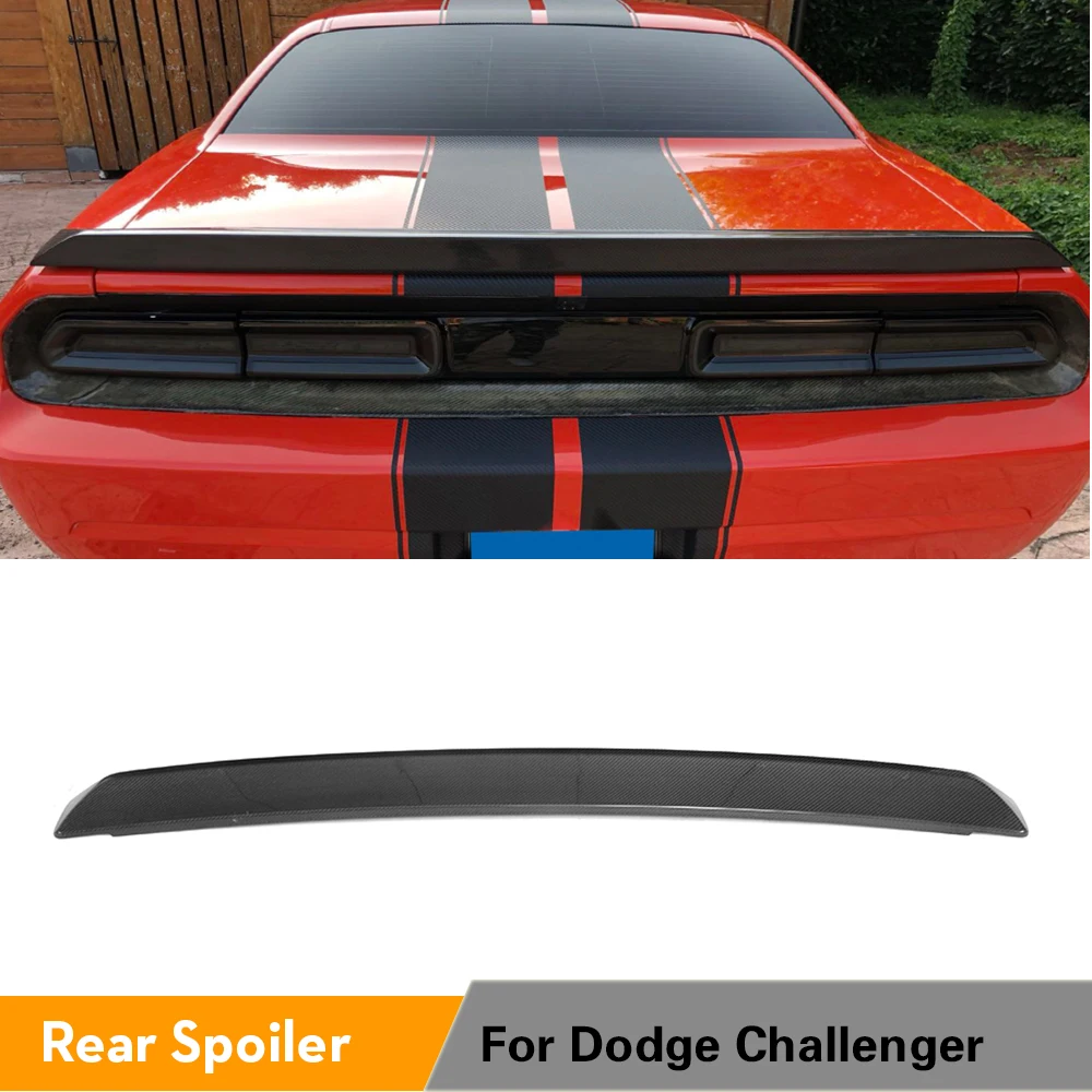 Rear Spoiler For Dodge Challenger 2008 - 2014 Trunk Boot Wing Lip ABS Painted With Black And White Carbon Fiber | Автомобили и