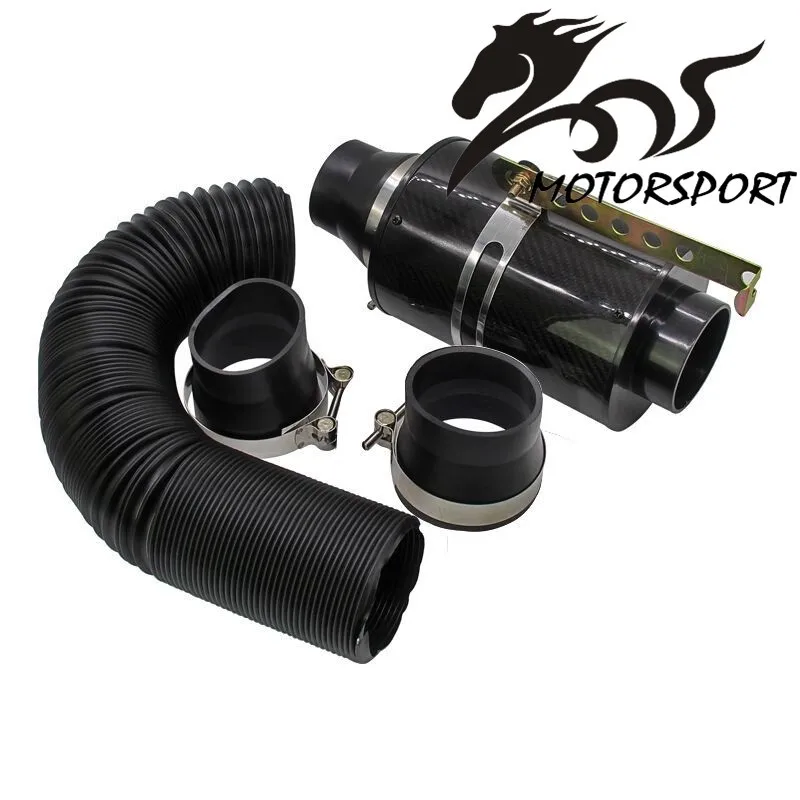 Universal Racing Carbon Fiber Cold Feed Induction Kit Carbon Fiber Air Intake Kit Air Filter Box without Fan