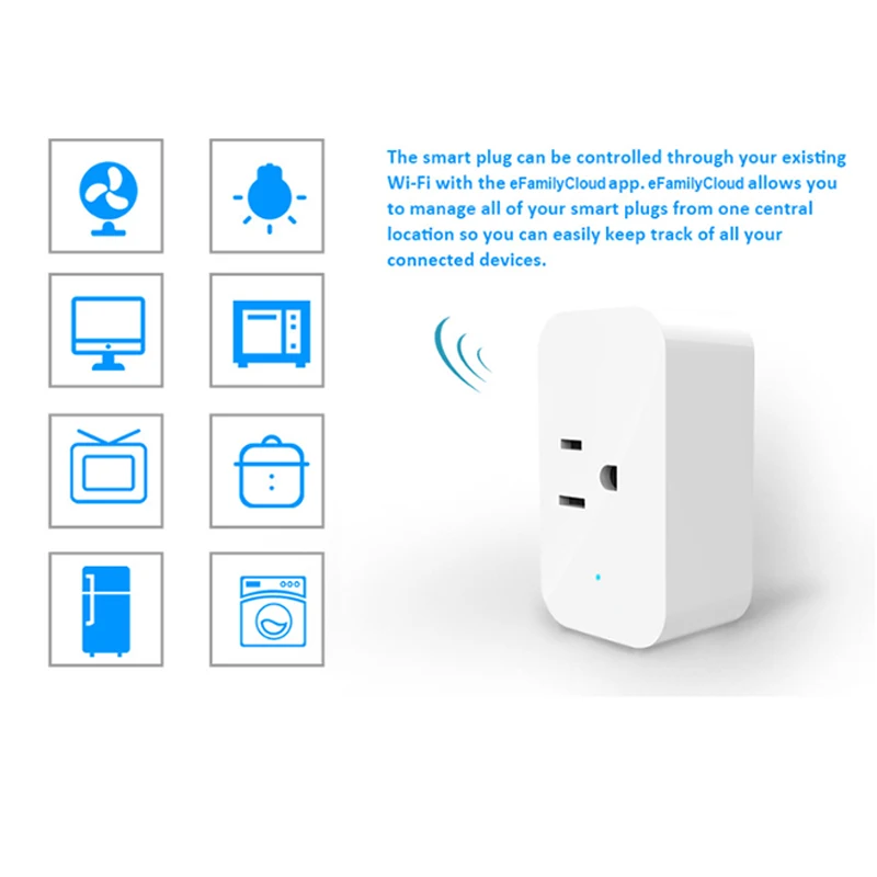 Smart US Plug WiFi Outlet работает с Alexa Google Home функцией таймера дистанционного управления 4