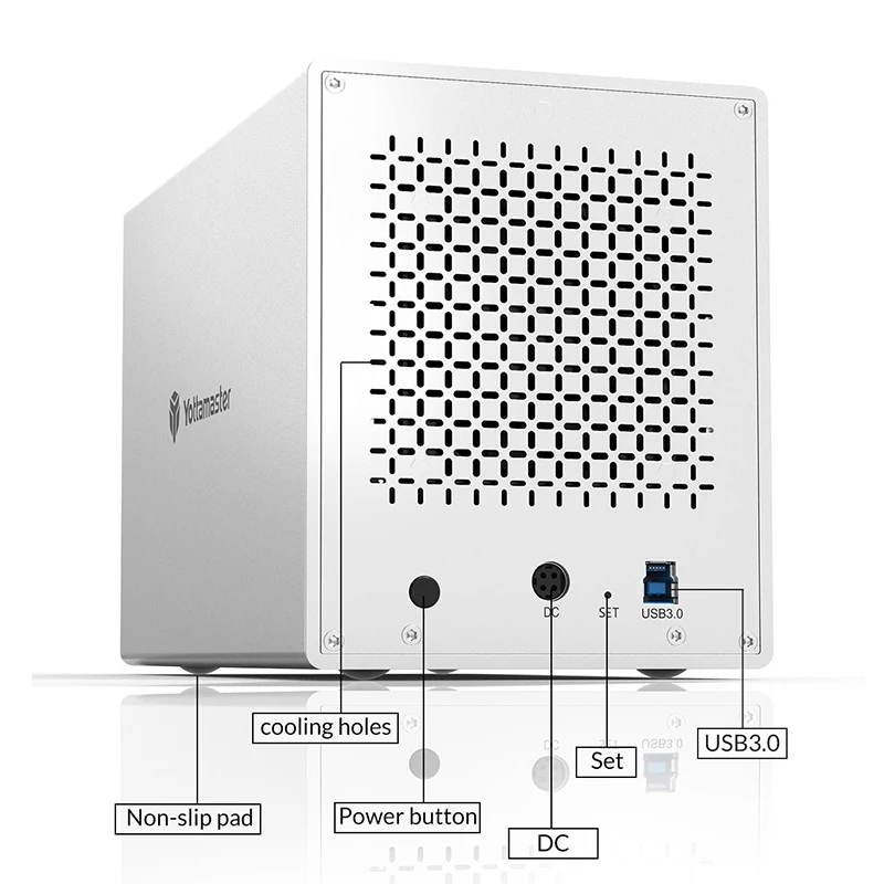 Алюминиевый корпус для внешнего жесткого диска Yottamaster PS500U3 5 отсеков USB 2 поддержка