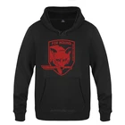 Мужской флисовый пуловер MGS Fox Hound Metal Gear, однотонный флисовый свитшот с капюшоном, игровые худи