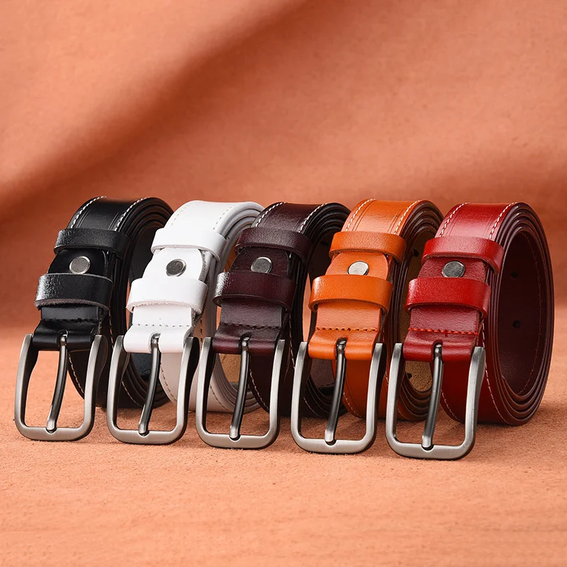 

Belt for Men And Women Versatile Buckle Classic Student Pure Leather Wide Jeans Personalized Belt All-match